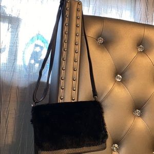 Fuzzy Black Purse